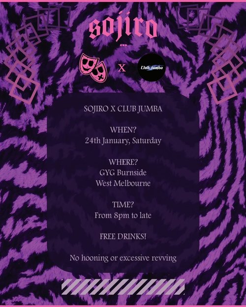 Sojiro x Club Jumba — JDM car meet in Melbourne, VIC on Saturday 24 January 2026