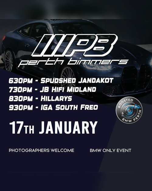 Car meet — car meet in Perth, WA on Saturday 17 January 2026