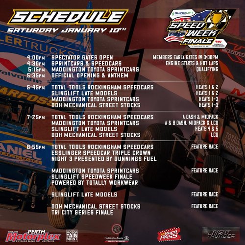 Slinglift USA vs WA Speedweek Finale — spectator event in Perth, WA on Saturday 10 January 2026