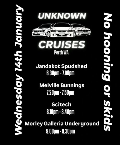 Wednesday Night Drive — car meet in Perth, WA on Wednesday 14 January 2026