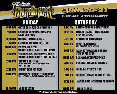Burnanza — Muscle spectator event in Sydney, NSW on Friday 30 January 2026
