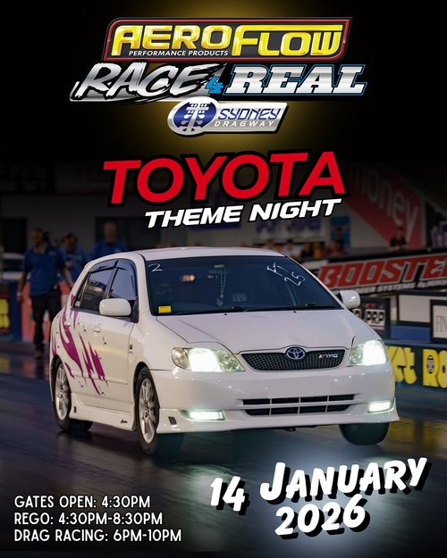 Aeroflow Race 4 Real - Toyota Theme Night — track day in Sydney, NSW on Wednesday 14 January 2026