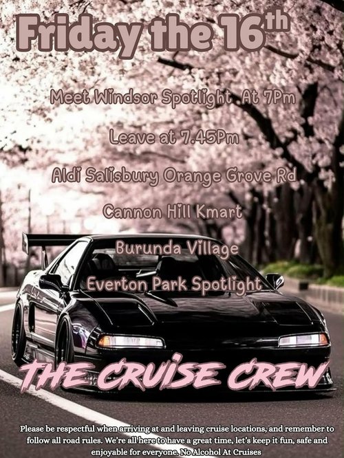 Friday the 16th Cruise — JDM car meet in Brisbane, QLD on Friday 16 January 2026