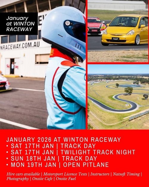 January Track Days at Winton Raceway — track day in Melbourne, VIC on Saturday 17 January 2026