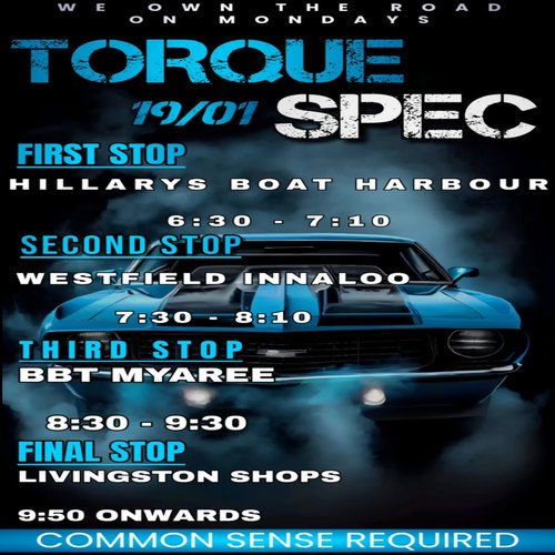 Torque Spec Cruise — car meet in Perth, WA on Monday 19 January 2026