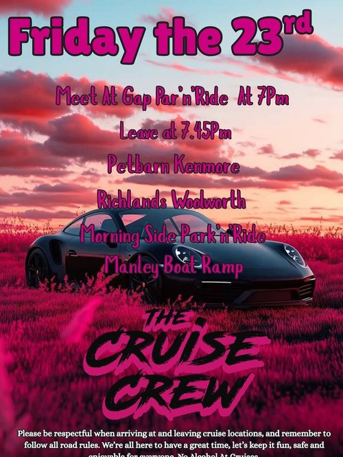Friday the 23rd Cruise — JDM car meet in Brisbane, QLD on Friday 23 January 2026