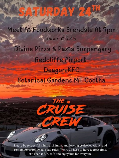 Saturday 24th Cruise — JDM car meet in Brisbane, QLD on Saturday 24 January 2026