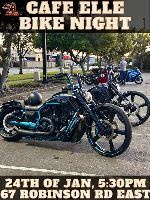 Cafe Elle Bike Night — car meet in Brisbane, QLD on Saturday 24 January 2026
