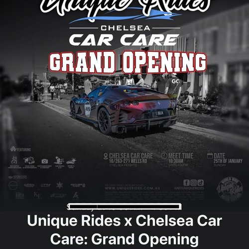 Unique Rides x Chelsea Car Care: Grand Opening — car meet in Melbourne, VIC on Sunday 25 January 2026