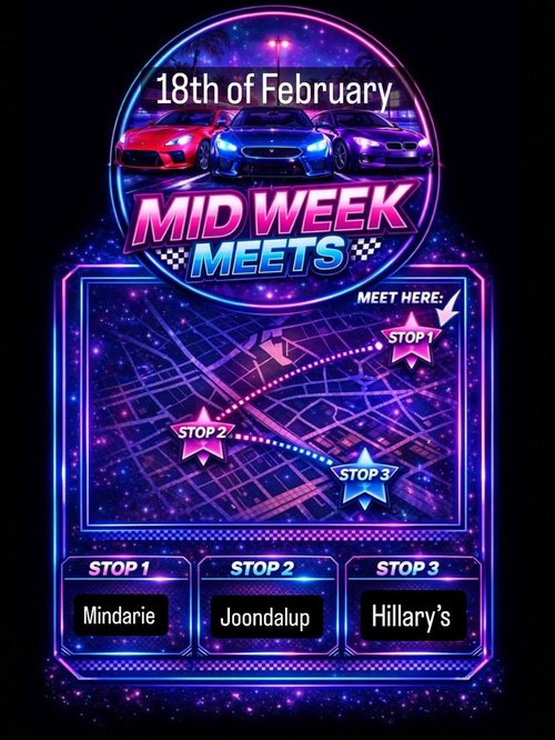 Mid Week Meets — car meet in Perth, WA on Wednesday 18 February 2026