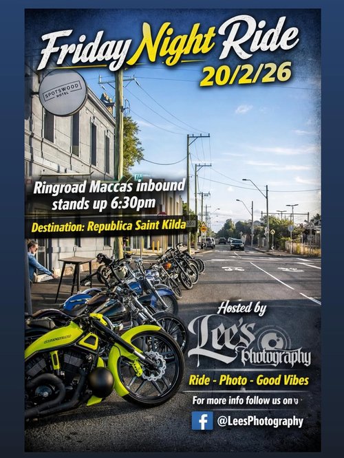 Friday Night Ride — car meet in Melbourne, VIC on Friday 20 February 2026