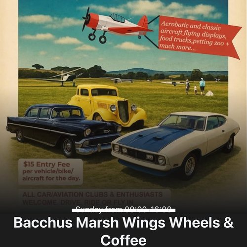 Bacchus Marsh Wings Wheels & Coffee — Classic/Muscle spectator event in Melbourne, VIC on Sunday 1 February 2026