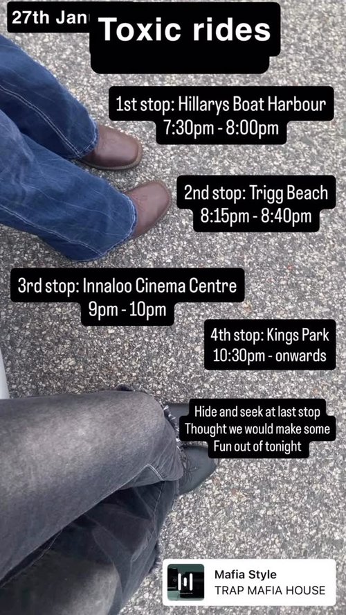 Toxic rides — car meet in Perth, WA on Tuesday 27 January 2026