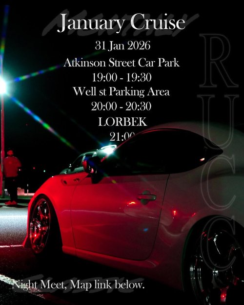 January Cruise — car meet in Melbourne, VIC on Saturday 31 January 2026