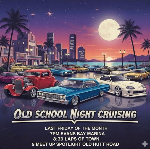Old School Night Cruising — Classic/Stance car meet in International on Friday 30 January 2026