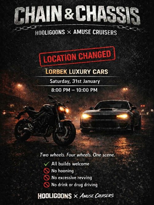 CHAIN & CHASSIS - SEASON 1 — car meet in Melbourne, VIC on Saturday 31 January 2026