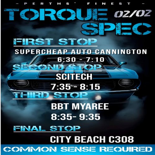 Torque Spec Cruise — Muscle car meet in Perth, WA on Monday 2 February 2026