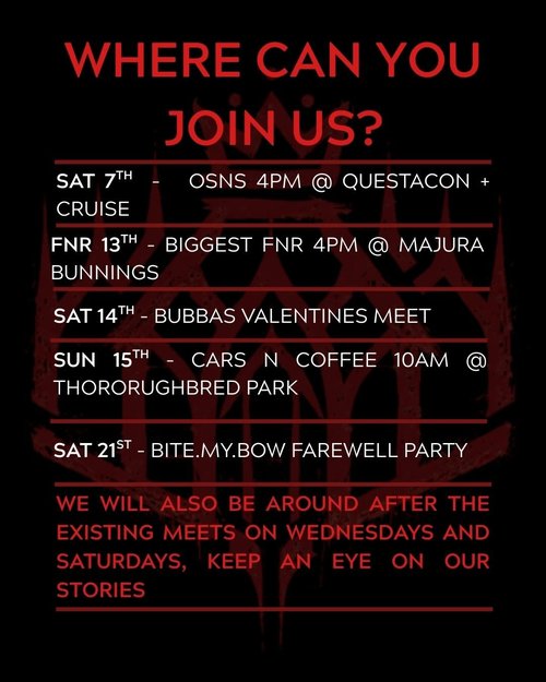 Sanctum Monthly Calendar — car meet in Sydney, NSW on Saturday 7 February 2026
