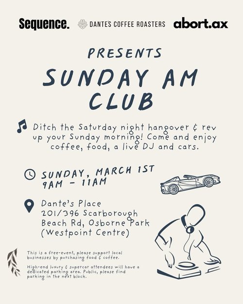 Sunday AM Club — car meet in Perth, WA on Sunday 1 March 2026