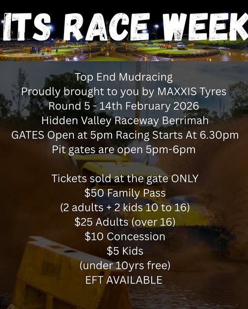 Top End Mudracing - Round 5 — 4x4 spectator event in Darwin, NT on Saturday 14 February 2026