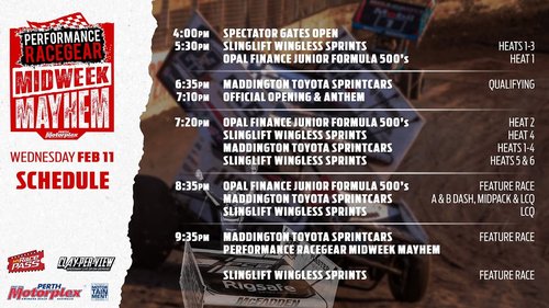 Performance Racegear Midweek Mayhem — spectator event in Perth, WA on Wednesday 11 February 2026