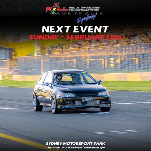 Roll Racing Sydney 107 — track day in Sydney, NSW on Sunday 15 February 2026
