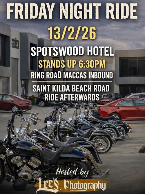Friday Night Ride — car meet in Melbourne, VIC on Friday 13 February 2026
