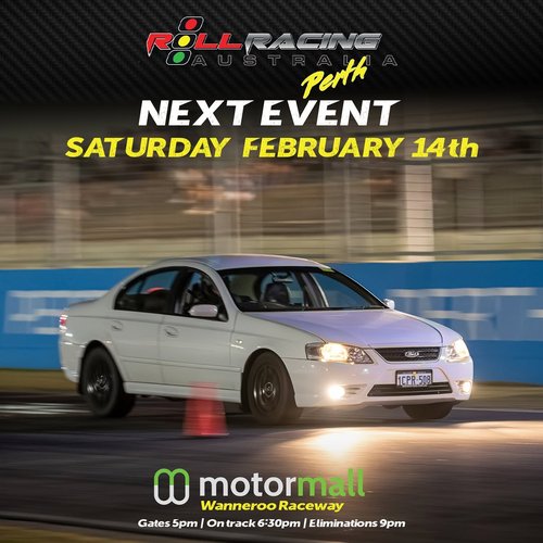 Roll Racing Perth — JDM/Muscle track day in Perth, WA on Saturday 14 February 2026
