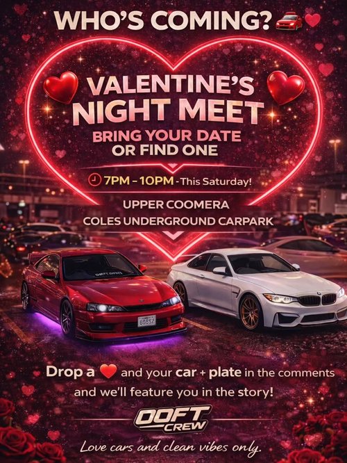Valentine's Night Meet — JDM/Euro car meet in Gold Coast, QLD on Saturday 14 February 2026