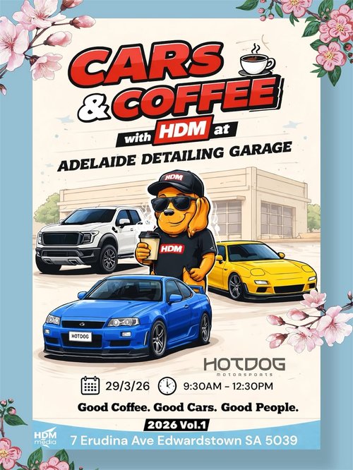 HDM Cars & Coffee — JDM/Euro car meet in Adelaide, SA on Sunday 29 March 2026