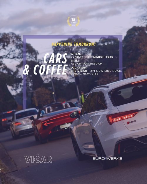 Cars & Coffee — Euro car meet in Sydney, NSW on Sunday 15 March 2026