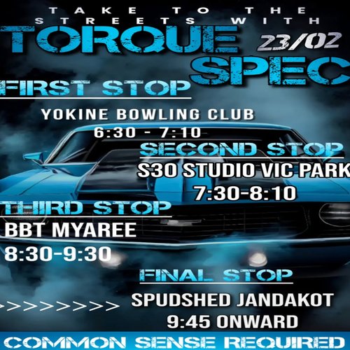 Take to the Streets with Torque Spec — Muscle car meet in Perth, WA on Monday 23 February 2026