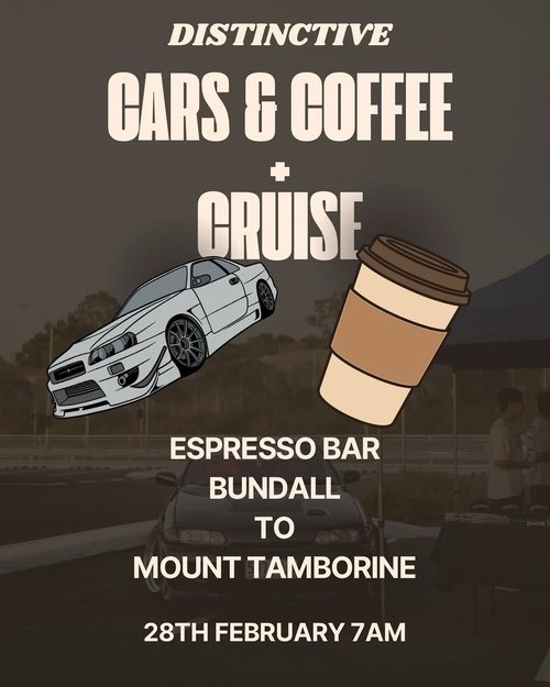 Distinctive Cars & Coffee + Cruise — JDM car meet in Brisbane, QLD on Saturday 28 February 2026