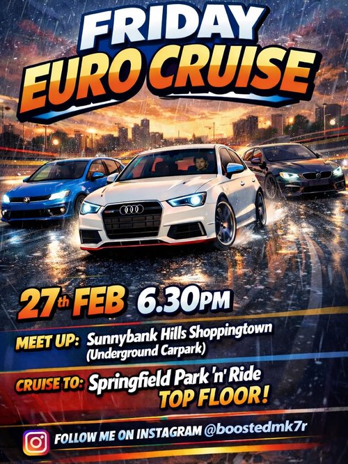 Friday Euro Cruise — Euro car meet in Brisbane, QLD on Friday 27 February 2026