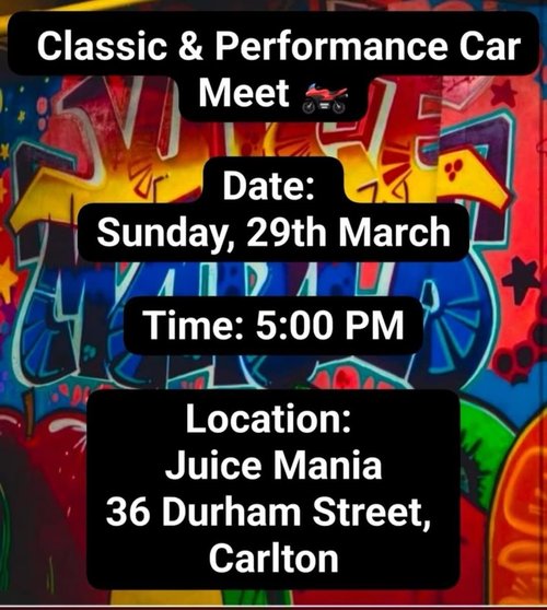 Classic & Performance Car Meet — Classic/Muscle car meet in Melbourne, VIC on Sunday 29 March 2026
