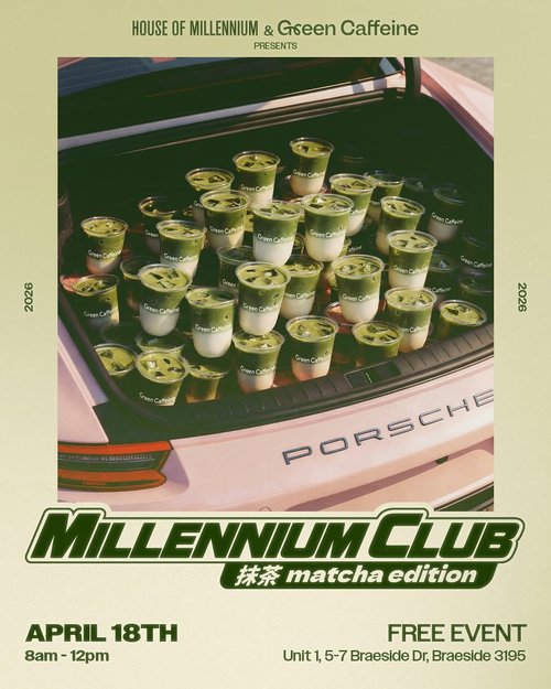 Millennium Club: Matcha Edition — Euro/JDM car meet in Melbourne, VIC on Saturday 18 April 2026