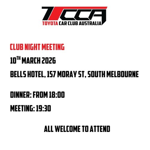 Club Night Meeting — JDM car meet in Melbourne, VIC on Tuesday 10 March 2026