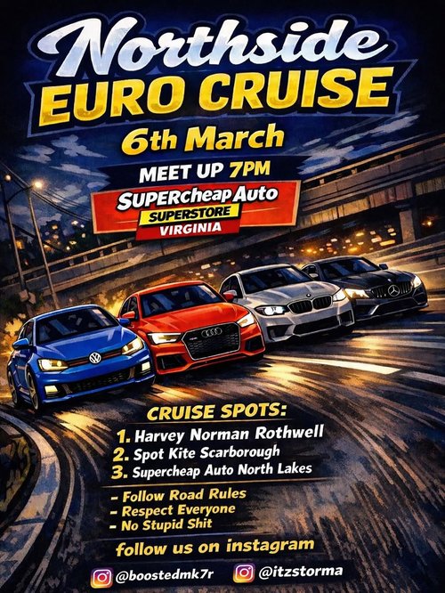 Northside Euro Cruise — Euro car meet in Brisbane, QLD on Friday 6 March 2026