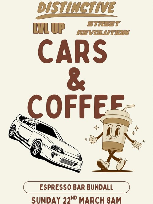 Cars & Coffee — JDM car meet in Brisbane, QLD on Sunday 22 March 2026
