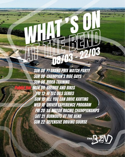 Burnouts at The Bend — Muscle track day in Adelaide, SA on Saturday 21 March 2026