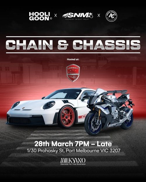 CHAIN & CHASSIS — Exotic/Euro car meet in Melbourne, VIC on Saturday 28 March 2026