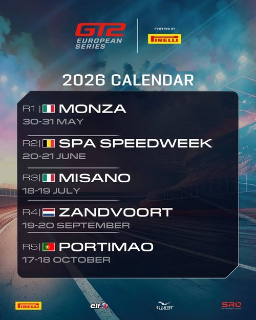 GT2 European Series 2026 Calendar - Round 1 — Euro/Exotic spectator event in International on Saturday 30 May 2026