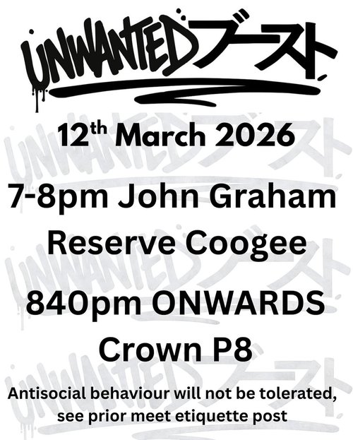 Unwanted Boost Cruise — JDM car meet in Perth, WA on Thursday 12 March 2026