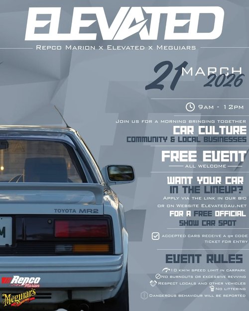 Elevated x Repco Marion x Meguiar's — car meet in Adelaide, SA on Saturday 21 March 2026