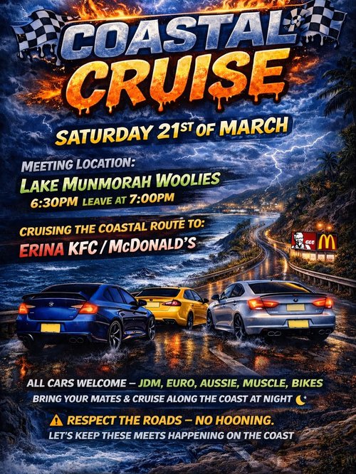 Coastal Cruise — JDM/Euro car meet in Sydney, NSW on Saturday 21 March 2026