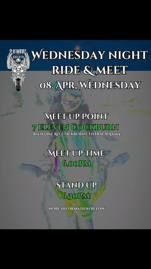 Wednesday Night Ride & Meet — car meet in Perth, WA on Wednesday 8 April 2026