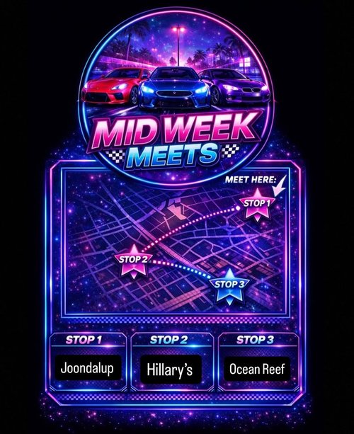 Mid Week Meets — car meet in Perth, WA on Wednesday 8 April 2026