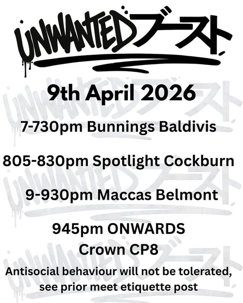 South run — JDM car meet in Perth, WA on Thursday 9 April 2026