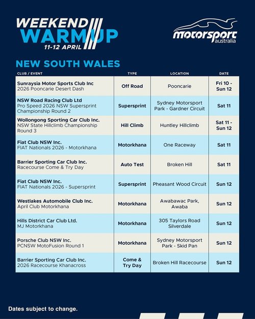 2026 Pooncarie Desert Dash — 4x4 track day in Sydney, NSW on Friday 10 April 2026