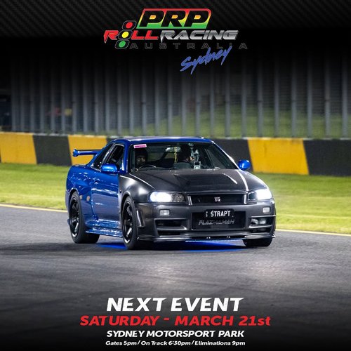 PRP Roll Racing Sydney — Muscle/JDM track day in Sydney, NSW on Saturday 21 March 2026